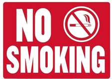 8 X 12 Inches Nosmoking Plastic Coated Self-Adhesive Window Peel Sticker- 4 Pack