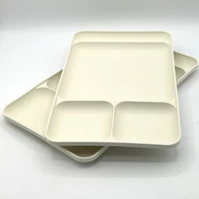 Tupperware Rectangular Compartmentalized Serving Trays Vintage