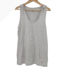 Nike Women's Sportswear Gray Sleeveless Hooded Tank Top Pockets Size M Gym