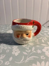 Miracle Cocktail Kingdom Winking Santa Claus Head Figural Ceramic Mug Christmas