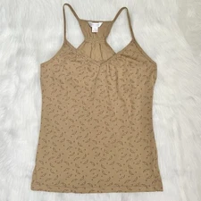 Arizona Jean Company Tan Tank Top with Flying Angel Hearts Pattern