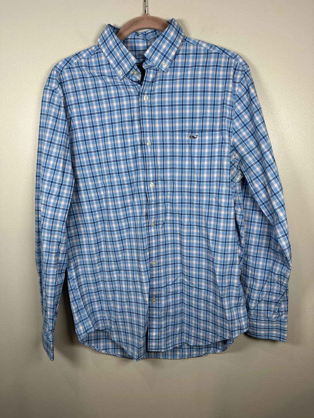 Vineyard Vines Tucker Button Down Shirt Men's Medium Performance Blue Plaid