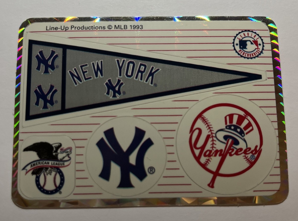 New York Yankees 1993 Prism Vending Machine Sticker MLB Baseball