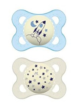 MAM Night Pacifiers with Glow-in-Dark Buttons, 0-6 Mths, Breastfed Baby Pacifier