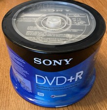 NEW SEALED Sony DVD+R SEALED 50-Pack Spindle Blank Media 4.7GB -120 min 16x