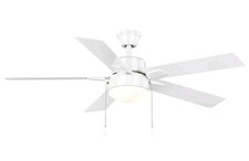 Hampton Bay 52 in. Corwin Indoor/Outdoor Matte White LED Ceiling Fan with Light