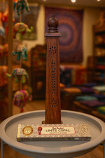 Wooden Tower Incense Burner with Ash Catcher & Incense Sticks  | Yoga | Gift