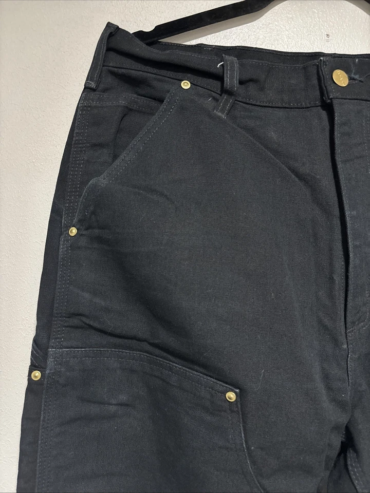 Carhartt Duck Canvas Double Knee Carpenter Pants Mens 34x36 B01-BLK Made in USA - Image 2 of 4
