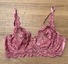 Victoria's Secret Vintage Bra Women's 36D PINK Push Up Floral Lace Fairy Y2K 90s