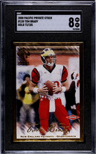 Tom Brady Gold Rookie Card 72/181 2000 Pacific Private Stock #128 SGC 8 Pats