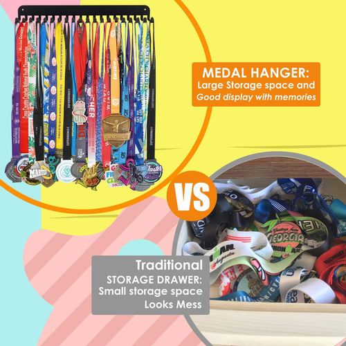 Medal Holder Display Hanger Trophy Shelf - Wall Mount for Sports Medals and Trop - Picture 6 of 12