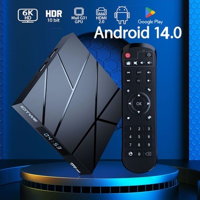Neu Smart TV BOX 4GB+128GB Android 14.0 Quad Core 6K WIFI Netzwerk Media Player