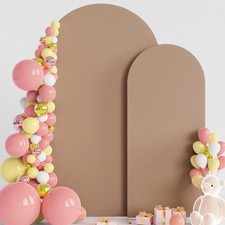 Wedding Arch Backdrop Cover 7.2FT, 6FT Set of 2 Spandex Fitted Nude Brown for...