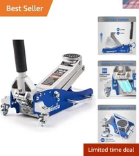 TONDA 2 Ton Hydraulic Jack Blue Aluminum - Effortless Vehicle Elevation