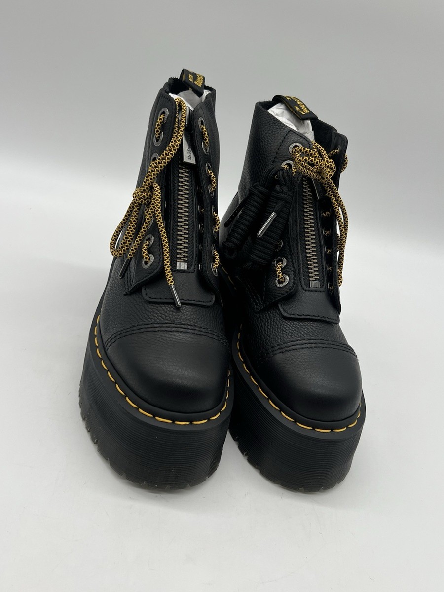 Dr Martens Sinclair Max Women's Sz 8 Black Leather Platform Ankle