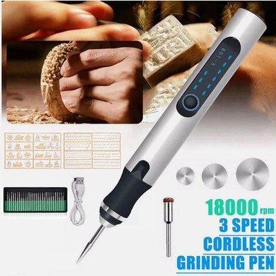 USB Gravierstift 10W Akku Gravierer Gravurgerät Fräser Gravurwerkzeug für Glas