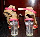 Vintage Chunky High Heel Shoes Mauve Pink Clear Plastic Acrylic Sexy Size 6.5 — photo 2