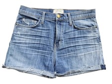 Current/Elliott The Bicycle Short Distressed Denim 5 Pckt Blue Jean Shorts Sz 29