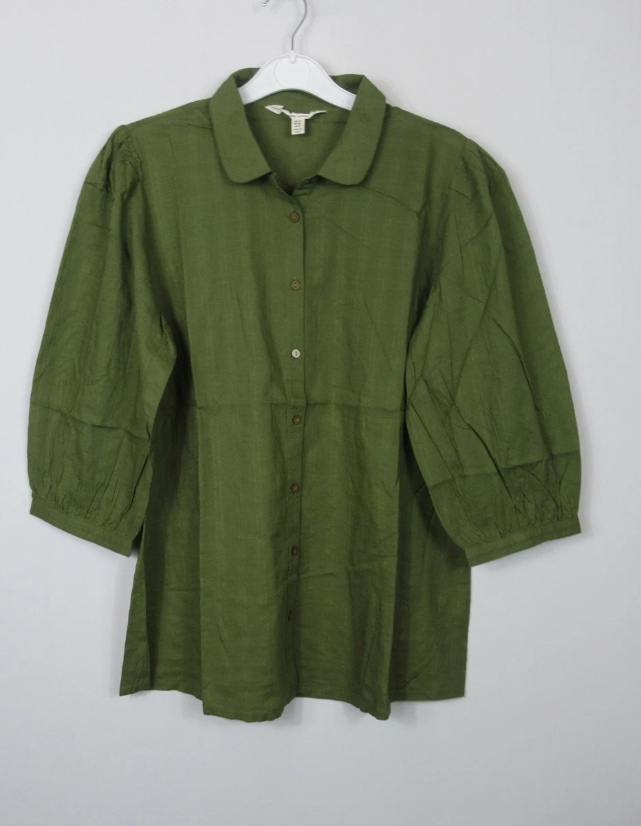 Haut Femme Manches 3/4 Vert Olive Taille 2XL (XXL) - Basic Editions, Neuf Avec étiquette