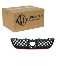 DIEDERICHS SPORT GRILL KÜHLERGRILL SCHWARZ ROT passend für VW POLO 4 9N GTI-Look