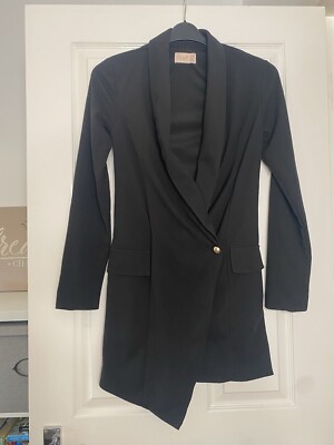Club L black blazer mini dress UK
