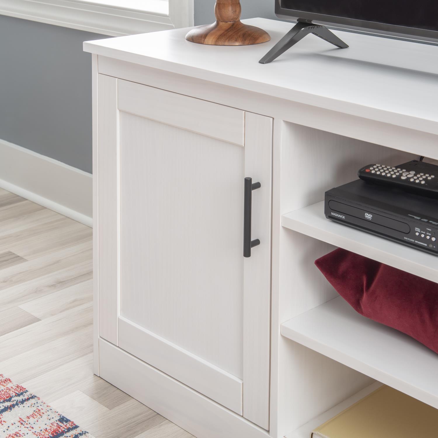 Linon Victor 2 Doors Tv Stand With White Wash VT103WWASH01U