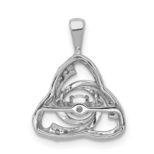 14K White Gold Diamond Celtic Pendant - Picture 3 of 4