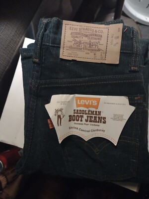 Vintage New Old Stock 70s Levis 716 dark Corduroy Boot JeansSaddleman 27x32  USA | eBay