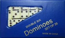 DOMINOES ONLINE DOUBLE SIX GAME MEDIUM SET 28 TILES & CASE/FREE DOMINO SALE