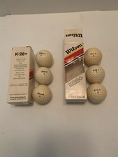 Vintage Wilson K-28 6 White Golf Balls , 3 5 and 3 8 , New
