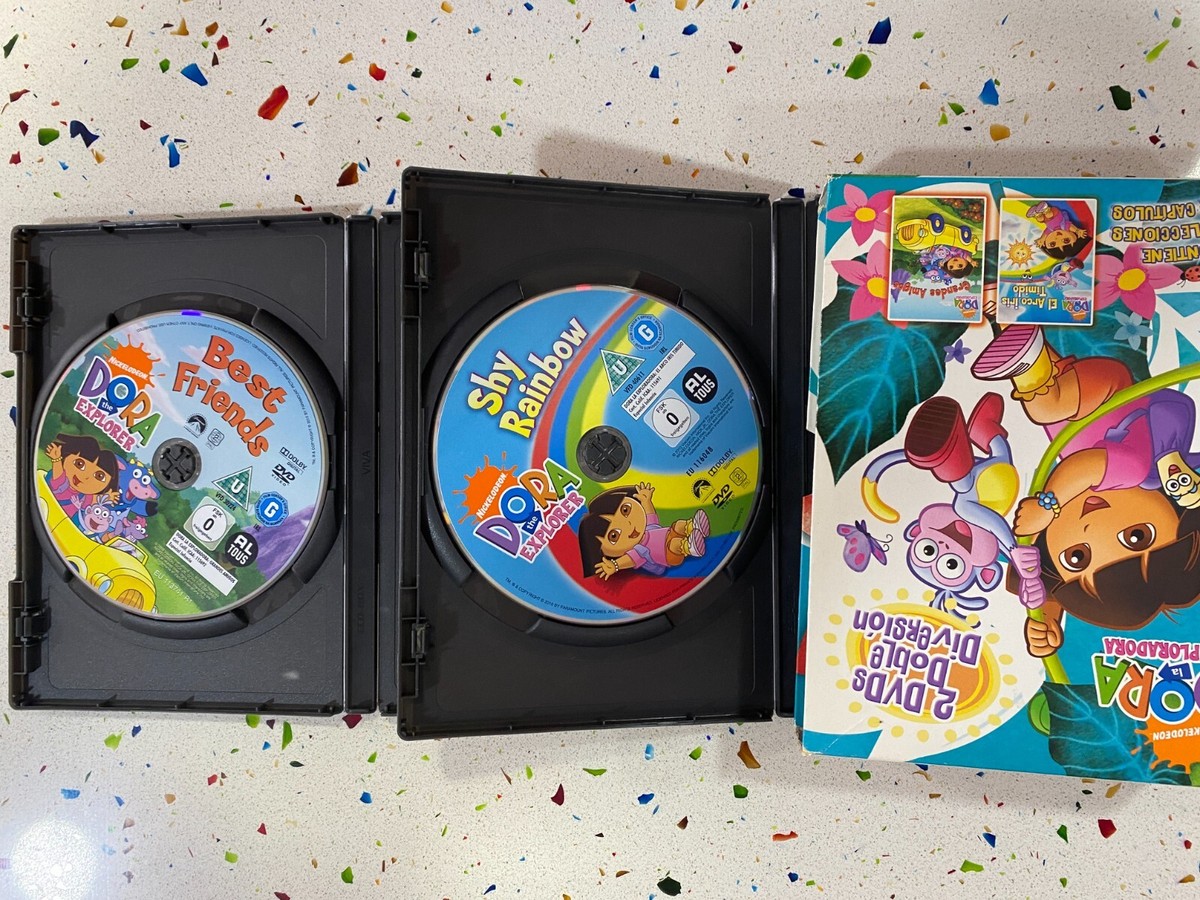 Dora The Explorer 2 X DVD The Shy Rainbow + Great Friends Spanish