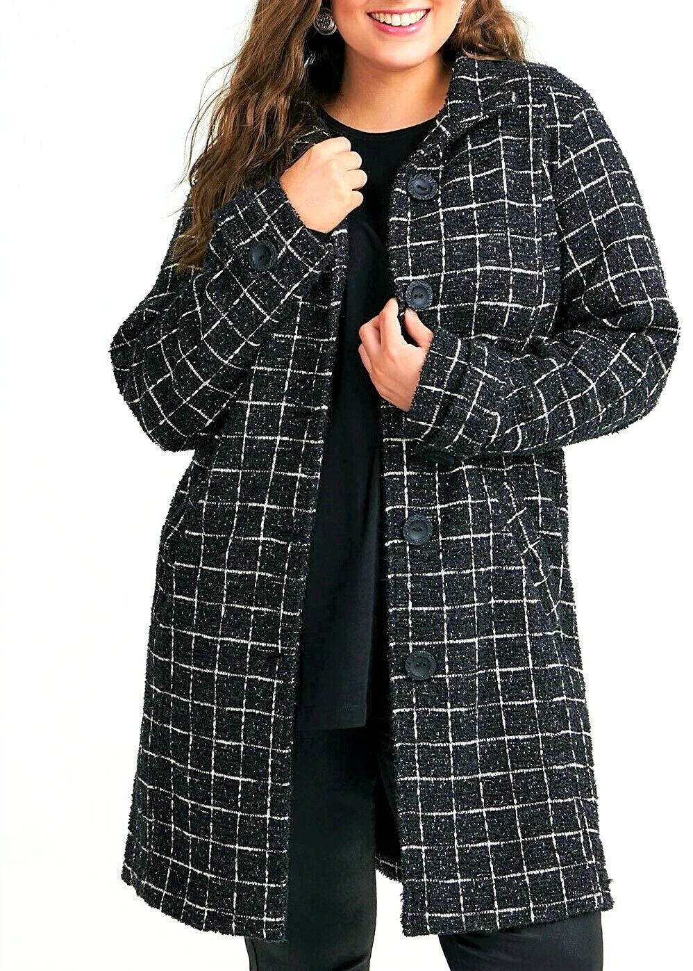 TS TAKING SHAPE plus sz S / 16 Checked Boucle Jacket sparkling soft NWT rrp$190!