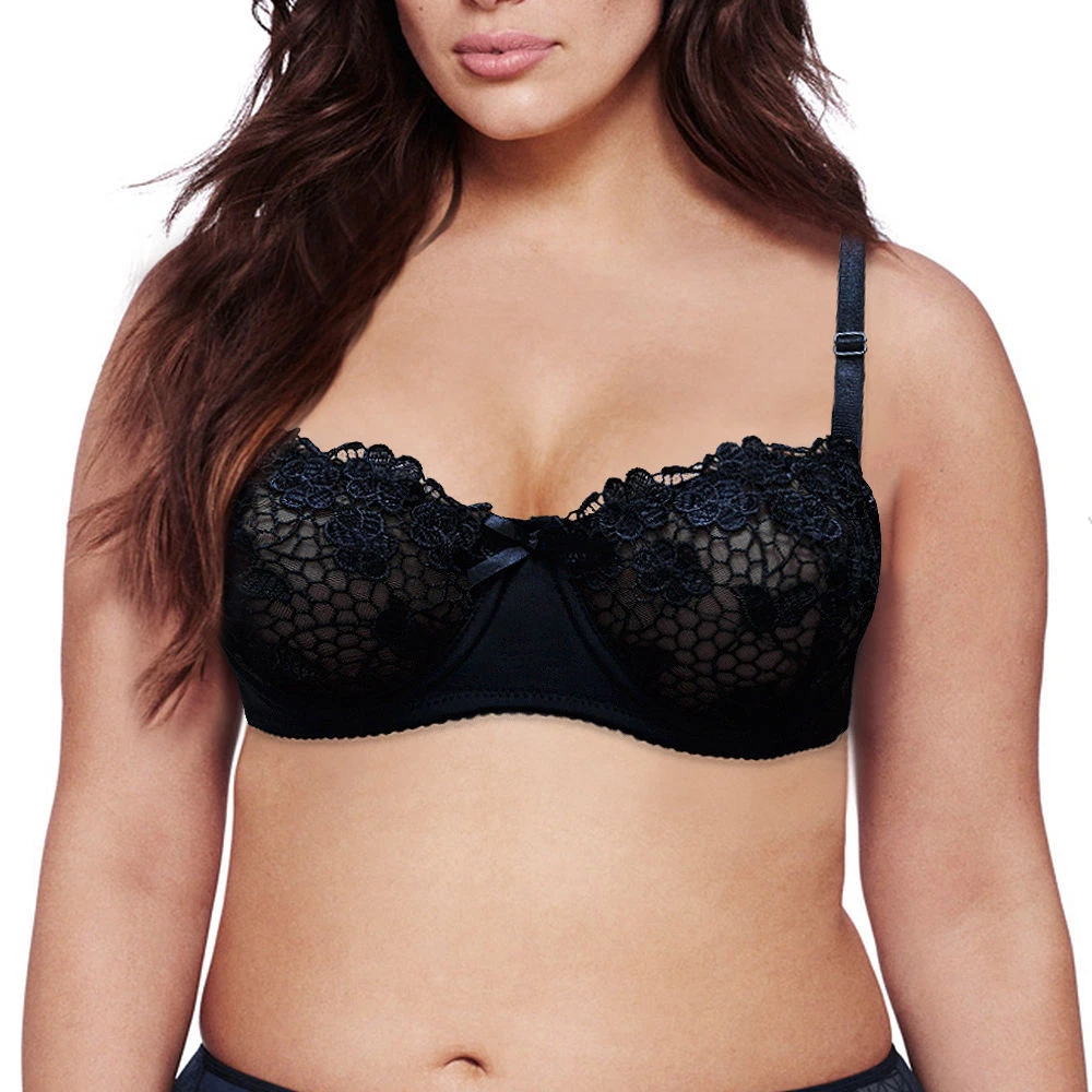 Sexy Women Underwear Bra Lace Half Cup See Through Transparent Plus Size  Bras