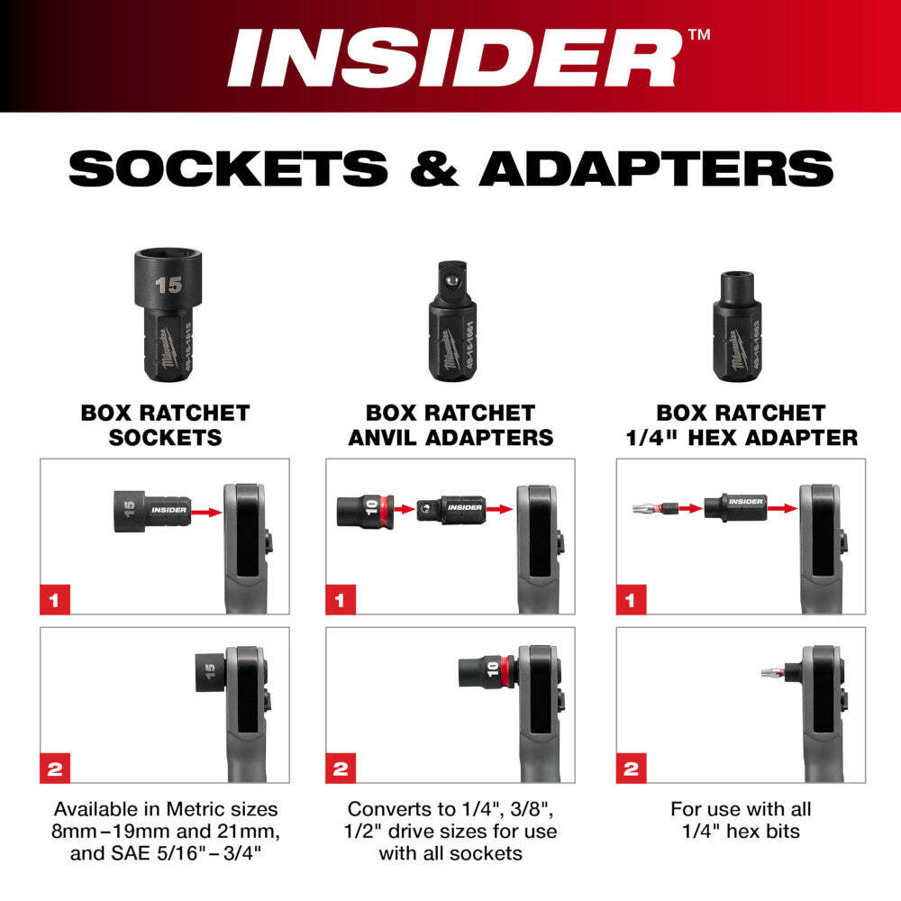 Milwaukee 3050-21 M12 FUEL 12V INSIDER Extended Reach Box Ratchet 