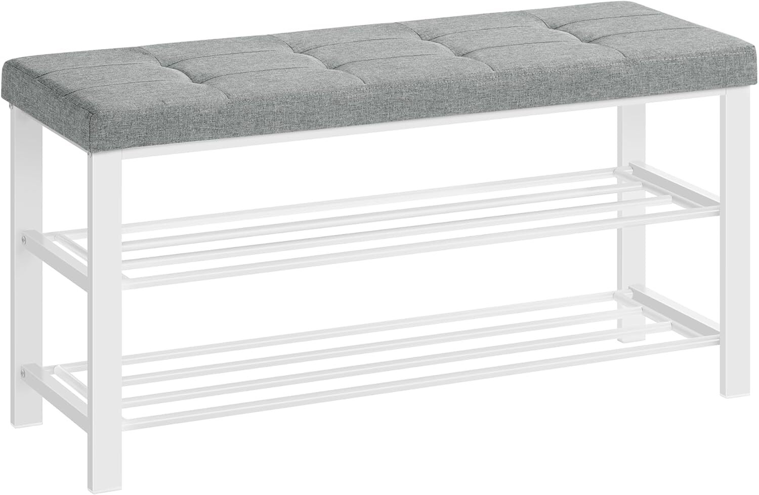 SONGMICS Shoe Bench Storage Bench, Entryway Bench with Cushion Shoe Shelf