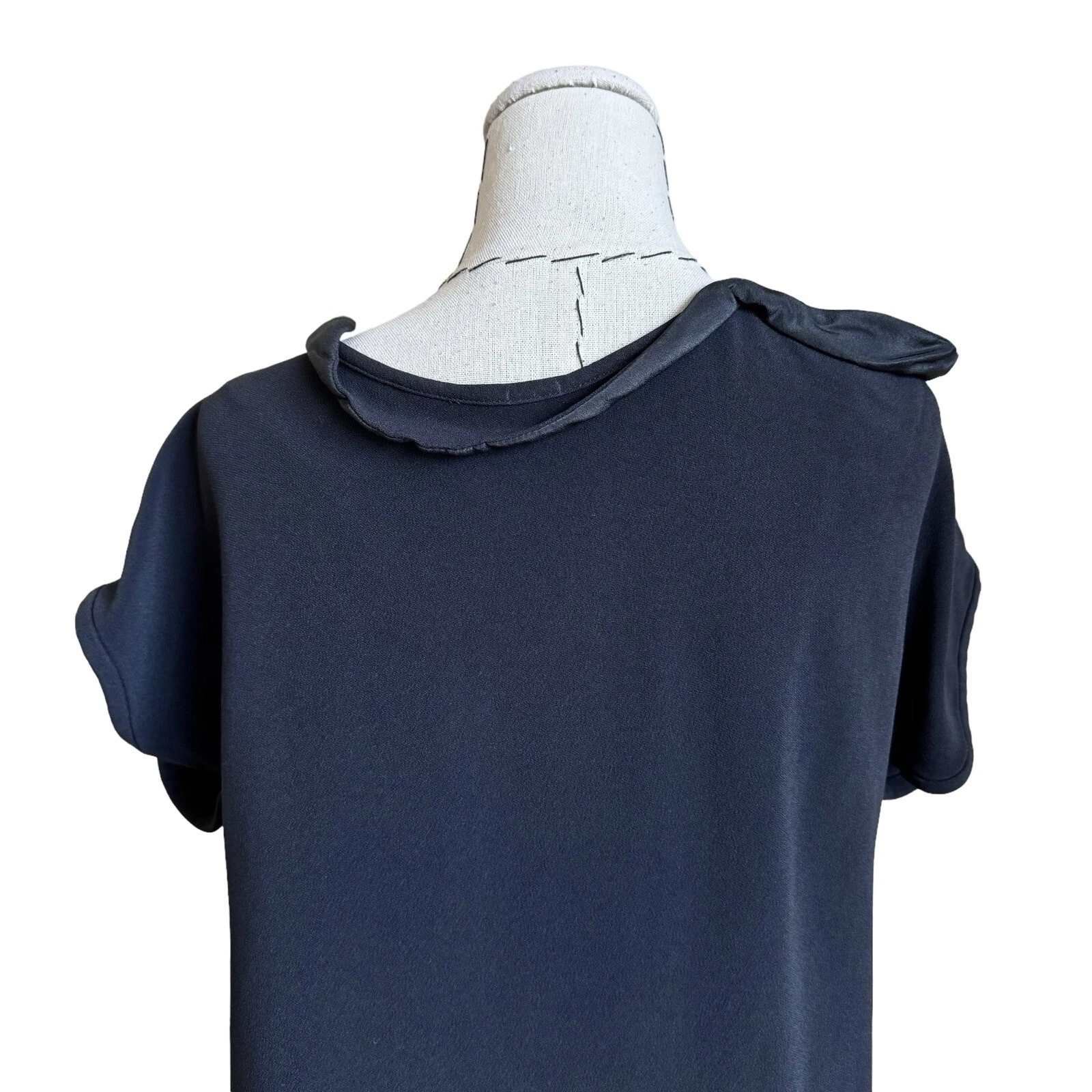 Mini abito Miu Miu nero crepe cravatte finiture arricciate taglia 40