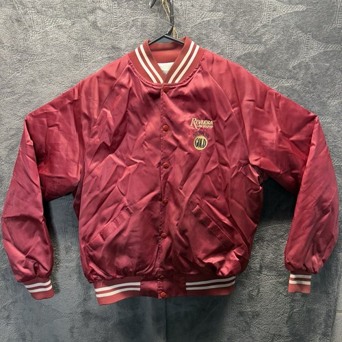 Vintage Riviera Las Vegas Jacket Men XL Fleece Lined Ringer Windbreaker USA