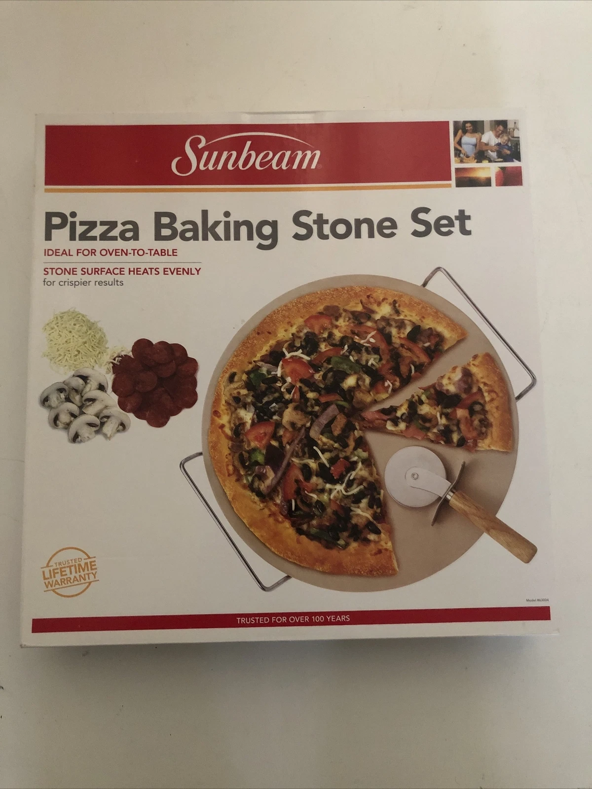 Sunbeam 3-Piece Clay Pizza Baking Stone Set