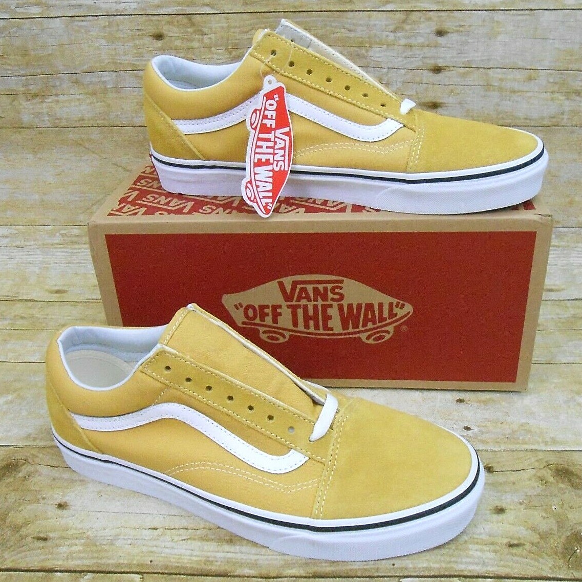 vans old skool ochre & true white womens shoes