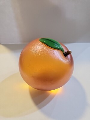 オリエント&フルーム ピーチ フルーツペーパーウェイト ピーチ　アート ガラス Orient & Flume Art Glass Paperweight Iridescent Peach Fruit Signed