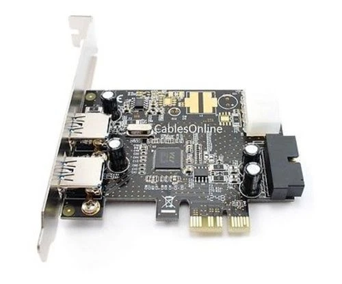 USB 3.0 2-Port PCI-e Controller Card w/ On-Board 20-Pin Header & 4-Pin Molex - Image 2 of 3