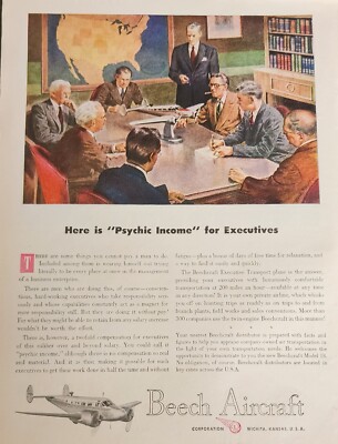 Beechcraft Executive 18 Plane Picture Magazine Ad Aircraft 1947 Wall Art Decor 