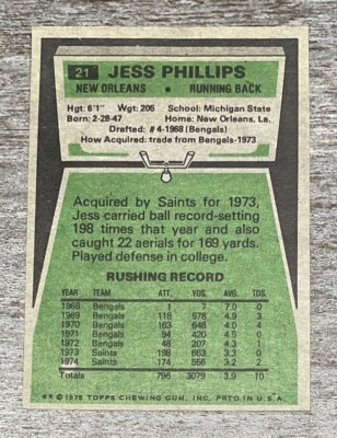 Jess Phillips 1975 Topps Saints #21 *G963* | eBay