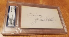 Zack Wheat HOF Signed Autographed Index Card PSA DNA SLABBED 