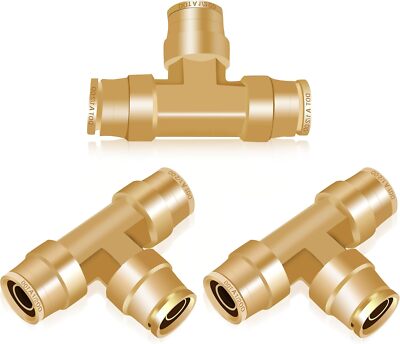 1/2'' DOT Air Line Fittings 5PCS Brass Air Brake Line Fitting 1/2'' OD Tube Pus...
