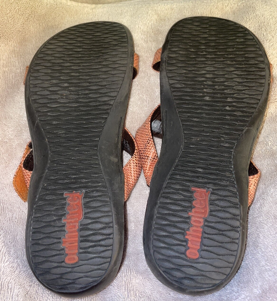 Vionic Molly orange python  leather sandals Sz 9 … - image 2