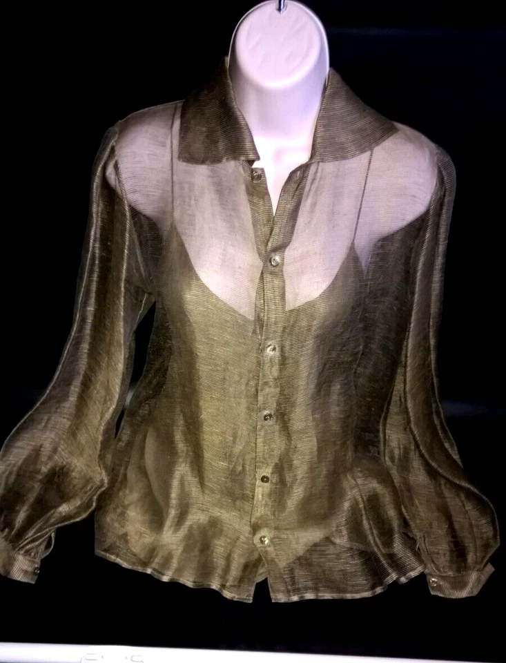 NUEVA BLUSA OLIVA COLECCIÓN ETIQUETA PÚRPURA RALPH LAUREN $1200.00 TALLA 4 Foto 2 de 4