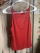 H M Lace Red Medium Stretch Cami