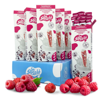 Sipahh Milk Flavoring Straws - Raspberry Fields - 60 Pack Bulk - Vegan Friendly