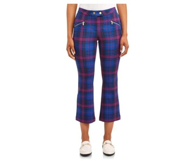 Time and Tru Womens Size 18 Pants Red Plaid Stretch Ponte for sale online | eBay